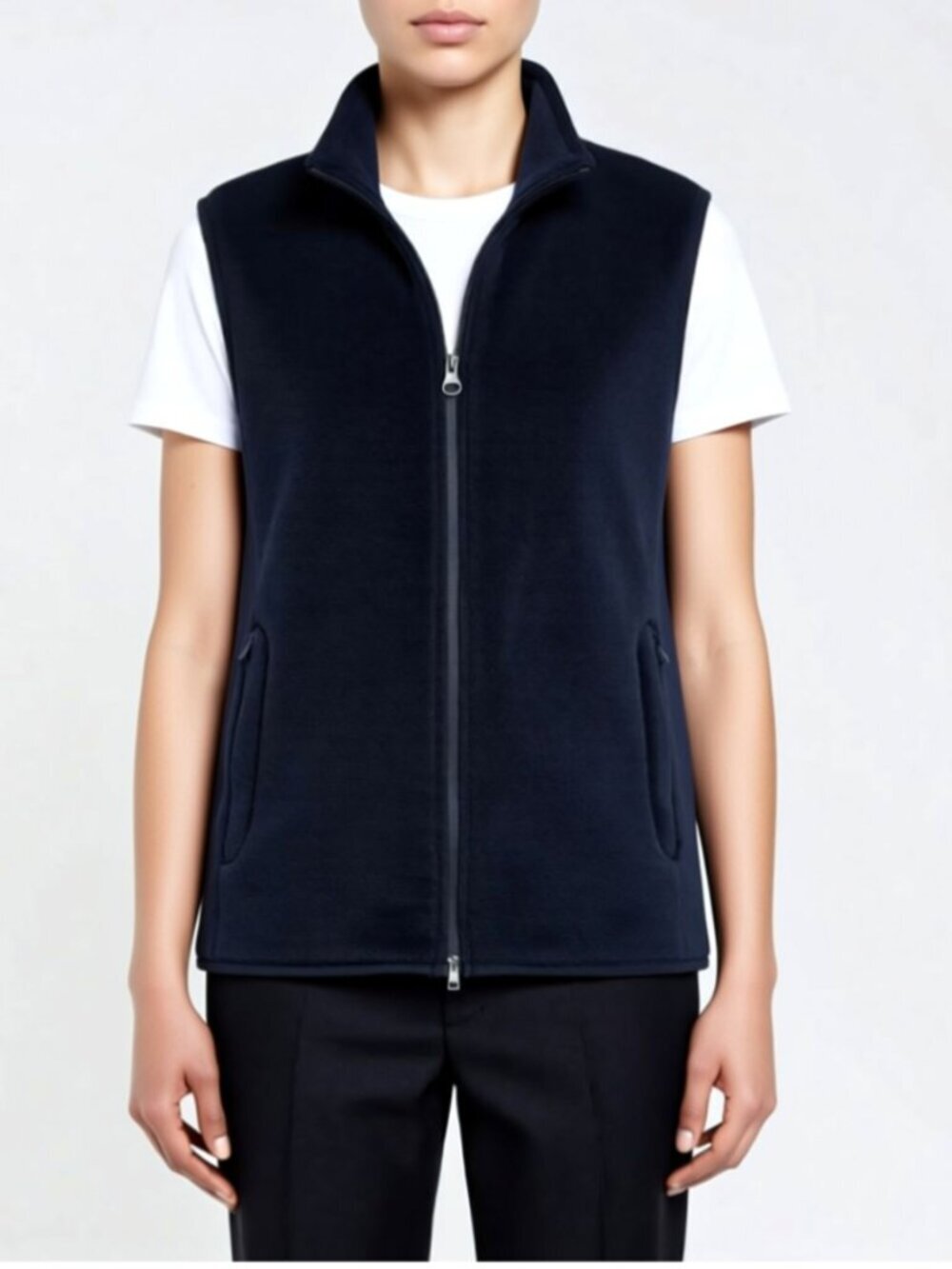 Amazon Essentials Black Fleece Vest Large Full Zip, Size XXL (E10)